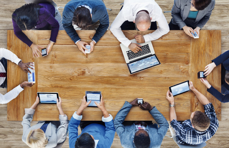 Computers on table