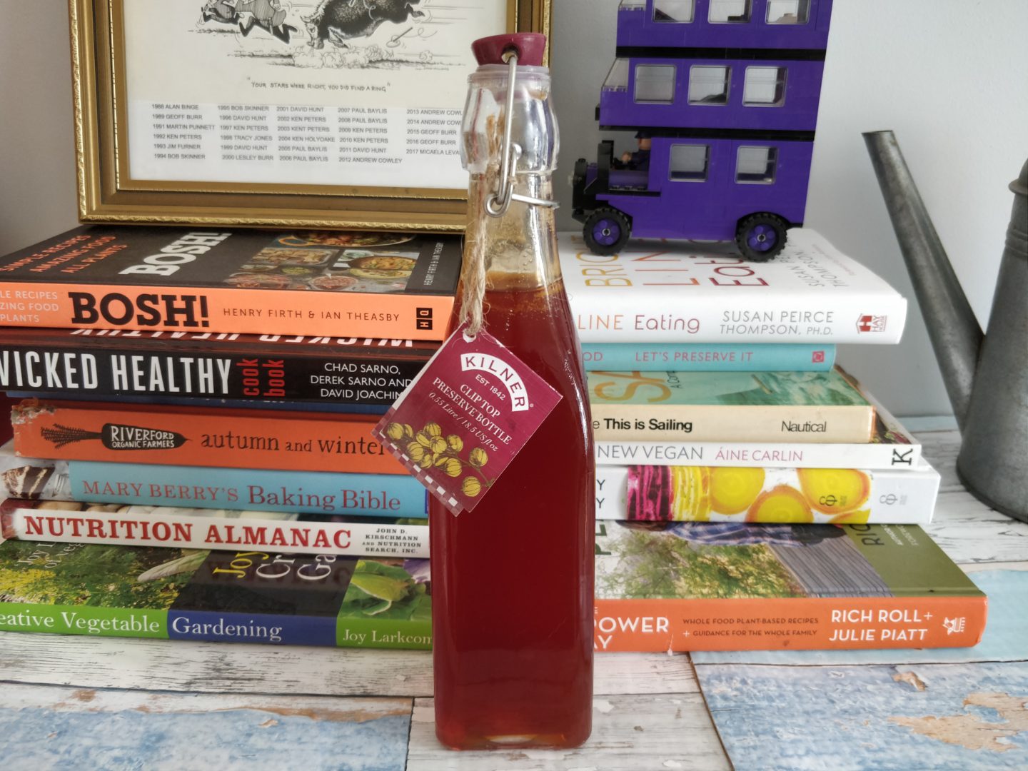 Rosehip Syrup in a Kilner Bottle