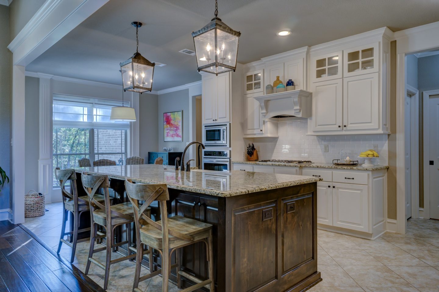 a sleek modern kitchen with an island