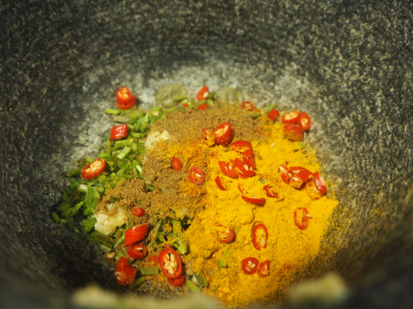 Making our spice curry paste