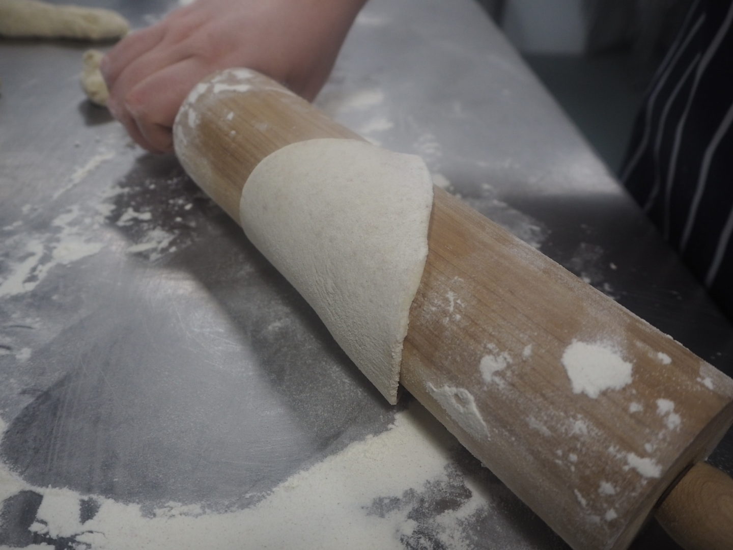 Rolling out the flatbreads