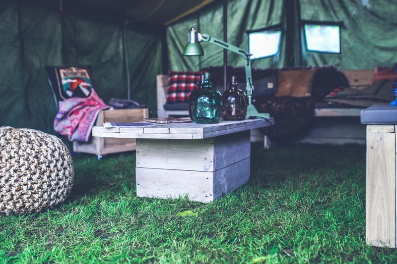 comfortable tent interior